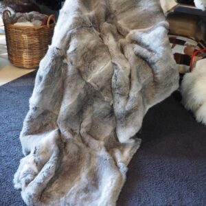 Stunning Natural Grey Shaded Fullskin Rabbit Fur Throw/Bedspread - 1800mm x 1600mm - Divine Style by Mother Nature