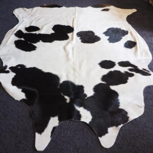 Soft & Silky with a beautiful gentle underspotting - A Gorgeous Black and White Premium Cowhide Rug
