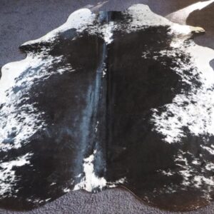 Jet Black Framed with Pure White - A Stunning Black & White Salt and Pepper Cowhide Rug