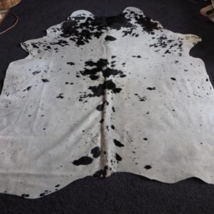 Pure White Gently Peppered with Black - A Totally Beautiful Soft and Supple Premium Brazilian Cowhide Rug