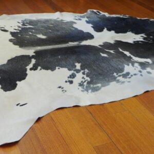 A Beautiful Steel Grey over White  - A Gorgeous Cowhide Rug