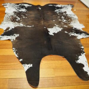Speckled White Flanks - A Dark Charcoal Wash - A Beautiful and Unusual Cowhide Rug