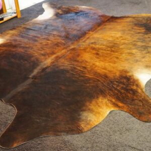 A Darkened Neck & Sultry Tones - A Big and Beautiful Premium Cowhide Rug