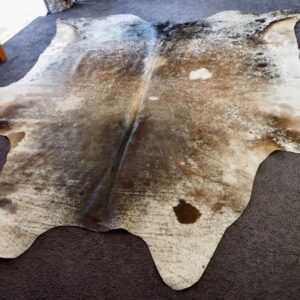 A Huge and Beautiful Soft Grey Based Tri Coloured Salt and Pepper Cowhide Rug