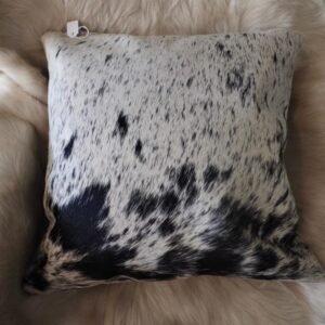 A Gorgeous Black and White Salt and Peppr 40cm cowhide cushion cover