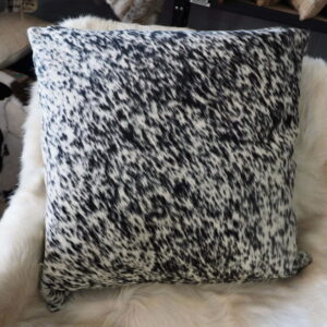 A Beautiful Speckling - A Lovely 50cm Sq Black & White Cowhide Cushion