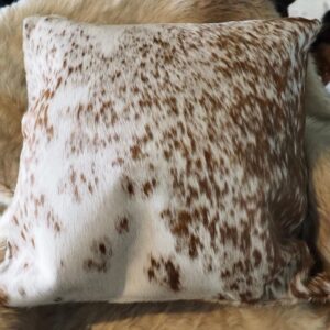 naturally Beautiful - A Gorgeous 50cm Square Speckled Brown and White Cowhide Cushion