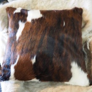 A Truly Beautiful Tri Coloured 50cm Sq Cowhide Cushion
