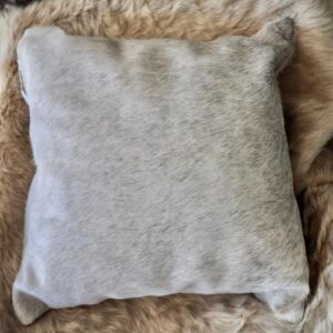 A Beautiful Fine Light Steel Grey 50cm Sq Cowhide Cushion