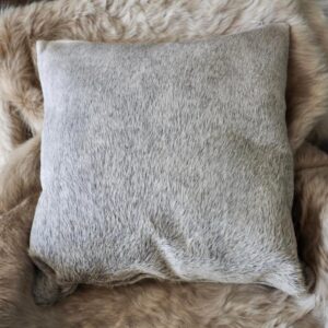 A Gorgeous 50cm Square Soft Fine Grey Cowhide Cushion