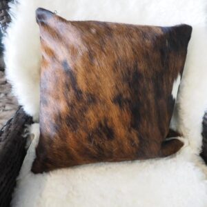 A Lovely Tri Coloured 40cm Sq Cowhide Cushion