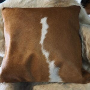 Simply Beautiful - A Lovely 50cm Sq Brown and White Cowhide Cushion