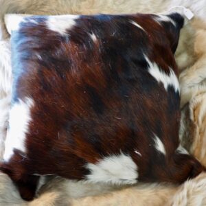 A Beautiful Double Sided Tri Coloured 50cm Sq Cowhide Cushion