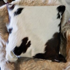 A Lovely Tri Coloured 50cm Sq Cowhide Cushion