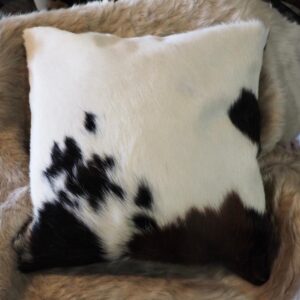 A Beautiful Tri Coloured 50cm Sq Cowhide Cushion