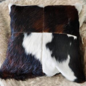 A Gorgeous Tri Coloured 50cm Sq Cowhide Cushion