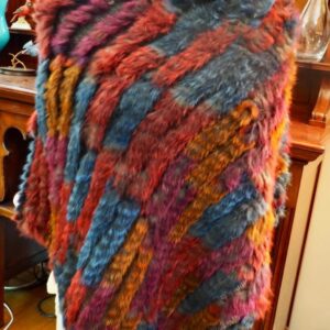 Warm Winter Tones -A Gorgeous LightWeight and Warm Rabbit Fur Poncho