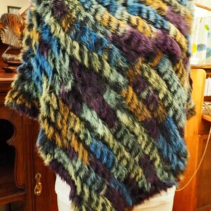 Stained Glass Like Colouring  - A Beautiful Rabbit Fur Poncho