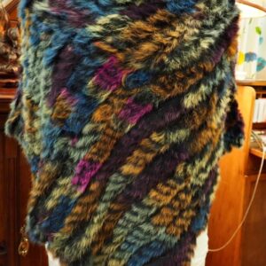 Vibrant Winter Colours - A Gorgeous Lightweight & Warm Rabbit Fur Poncho