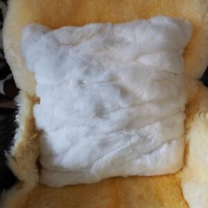 Super Soft and Snow White - A Totally Luxurious 40cm square Rex Rabbit  Cushion Cover