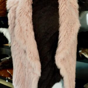 Soft Muted Pink - A Lovely  Waterfall Rabbit Fur Vest - Timeless Style with a Modern Twist