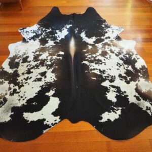 A Totally Massive and Striking Tri Coloured Salt and Pepper  Cowhide Rug
