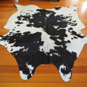 A Simply Beautiful Jet Black & Pure White Friesian Cowhide Rug