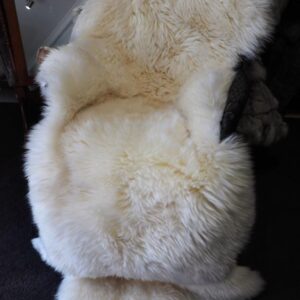 Beautiful Thick Soft Natural White Double Length Sheepskin Rug -