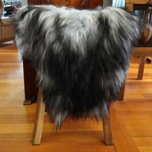 Natural Grey Toned Long Wool Icelandic Sheepskin Throw/ Rug