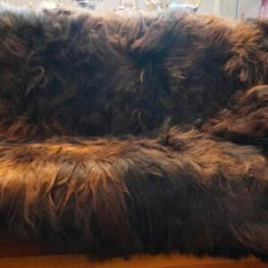 Amazing Viking Style - A Stunning 2000mm x 1750mm Long Wool Rust & Black Icelandic Sheepskin Throw/Rug