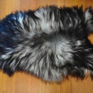 A Gorgeous Natural Grey Toned Long Wool Genuine Icelandic Sheepskin  Throw / Rug