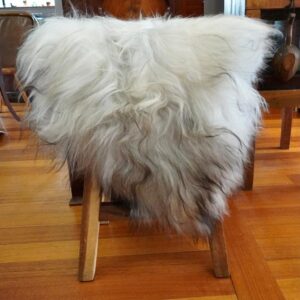 A Beautiful Natural Soft Grey Long Wool Icelandic Sheepskin Throw / Rug