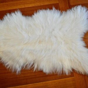 Beautiful Snow White Long Wool Icelandic Sheepskin Rug / Throw