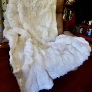 A Wonderful Snow White Rex Rabbit 1500mm x 100mm Throw/rug/Blanket