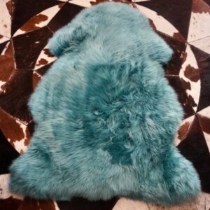 A Wonderful Teal Coloured XL Australian Sheepskin Rug