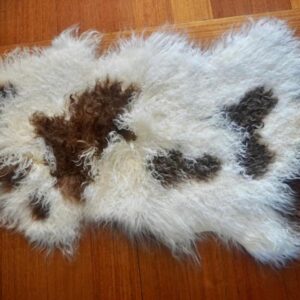 A Lovely Feathersoft and Superfine Natural Brown and White Mongolian Lambswool Rug