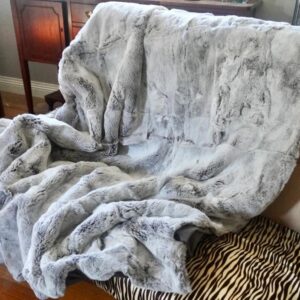 An Amazing Trimmed Rex Rabbit Lapin Fur Throw/Rug - measuring 1800mm x 1600mm - it is superb !!!