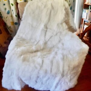 A Beautiful White Rabbit Fur Throw/ Blanket/ Rug - Perfect for the Winter months