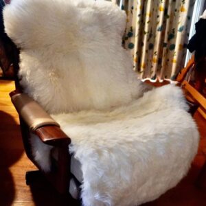 For That Perfect Extra Length - A 1 & 1/2 Skin Thick and Soft White Australian Sheepskin Rug