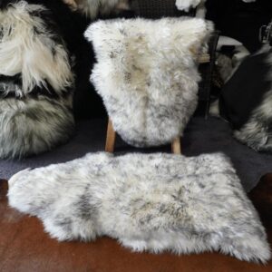 A Beautiful Grey Fleck over White - A Design Delight - A Super thick & Soft Australian Sheepskin Rug