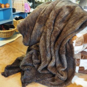 Natural & Beautiful - The Ultimate in Warmth - A Generous 1800mm x 1600mm Genuine Natural Brown Mink Throw