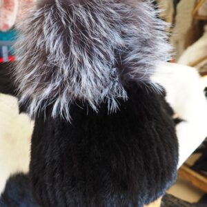Stunning  Mink Beanie with a Gorgeous SILVER FOX  Pompom - Stay warm in style