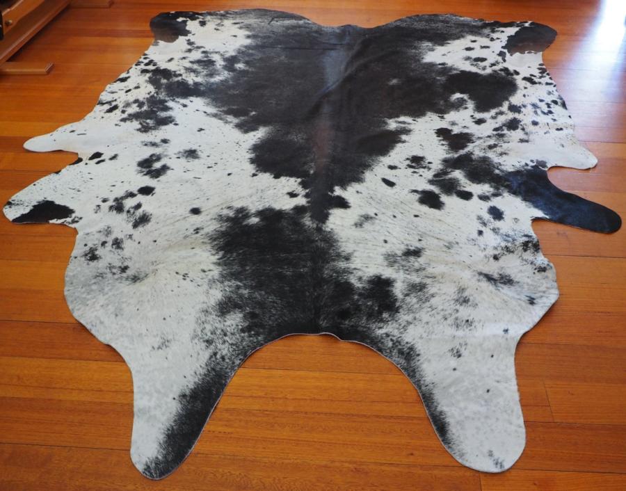 Premium Cowhide Rug Big & Beautiful - A Gorgeous Salt and Pepper Premium Cowhide Rug