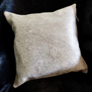 A Beautiful Champagne Toned Cowhide Cushion Cover - Subtle Timeless Style