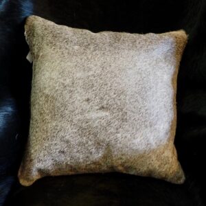 A Gorgeous Soft Steel Grey Cowhide Cushion Cover