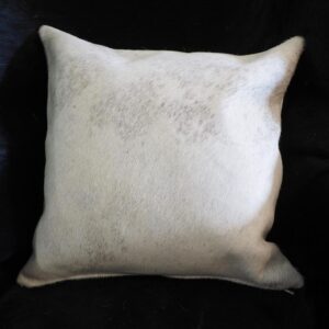 A Beautiful Cowhide Cushion Cover featuring a gentle grey over a light base