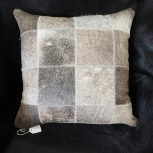 Beautiful Steel Grey 40cm Square - Cowhide Cushion Cover - Simple Timeless Style