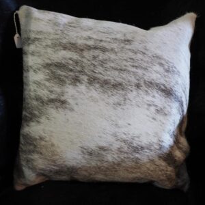 A Totally Beautiful Light Exotic Cowhide Cushion Cover - A Grey Wave over a Sandtone Base