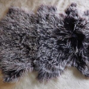 Gorgeous Frosted Dark Grape Toned Genuine Mongolian Lambswool Rug - Feather Soft and Totally Beautiful
