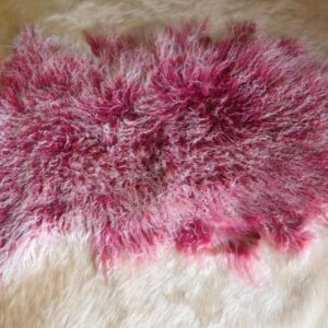 Lovely Pink Frosted Genuine Mongolian Lambswool Rug - Feather soft